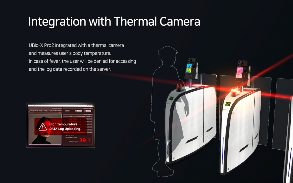 دستگاه حضور و غیاب Ubio X Pro 2 با قابلیت نصب تب سنج و دوربین حرارتی